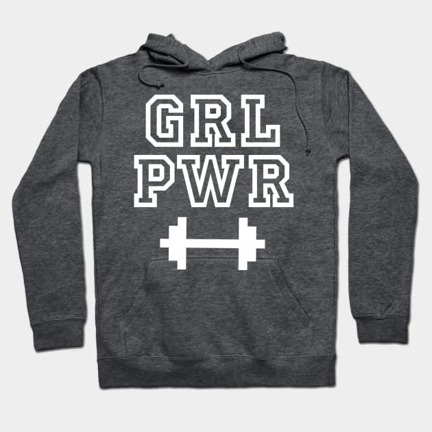 GRL PWR White Hoodie by TheBlackCatprints